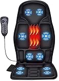 Massagesitzauflage mit Wärme, 10 Vibrationsmotoren Massageauflage mit Vibration für Rücken und Nacken, Sitzkissen zur Entspannung, Rückenmassagegerät Hause Büro, Geschenke für Männer/Frauen/Mama/Papa