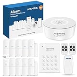 AGSHOME Alarmanlage, kabellos, 15 Stück, WLAN, Sicherheit, Einbrecher System kabellos, 120 dB, Sicherheitssets für zu Hause, erweiterbar – kompatibel mit Alexa, Google Assistant