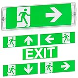 5 Stück LED Fluchtwegleuchte, LED-Notbeleuchtung, Notausganglicht bis zu 3h Notfall-Modus, Dauerlicht LED Notleuchte, inkl. Akkus, 5 Notausgangspiktogramm, Wasserdicht Notleuchte für Wandmontage