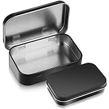 Ouligay Schwarz Metal Tin Metalldöschen Blechdose Mini Aufbewahrungsbox Metall Boxen Metalldosen aus Metall mit Deckel Minibox Organizer für Zuhause Sügigkeiten und Kleinen Gegenständen