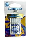 Schmetz 130/705 H-ET Stickerei Gold - Sticknadeln mit Titanbeschichtung - NM 90 - 5er Packung