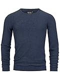 Indicode Herren Loakim Klassischer Strickpullover mit Rundhalsausschnitt | Pullover Herrenpullover Pulli meliert für Männer Navy L