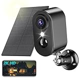 PESAIR 2K Überwachungskamera Aussen Akku/Solar - Kamera Überwachung Aussen WLAN mit Farbige Nachtsicht, Kabellose Überwachungskamera außen/innen, PIR-Bewegungserkennung, IP66, 2,4 GHz, Schwarz