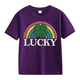vaolkwsacz Spring and Autumn New Fashionable Cute Print Comfortable Version of The Girls Printed T Shirt Shirt 2 (Purple, 8-9 Years)