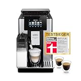 De'Longhi PrimaDonna Soul Perfetto ECAM 612.55.SB Kaffeevollautomat mit LatteCrema Milchsystem und Bean Adapt Technologie, 18 Rezepte, mit Farbdisplay- App-Steuerung, Silber/Schwarz