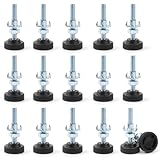 GOIEHIR Regulierschraube,16 StückStandhalten Stellfuß, M8 X 50 mm Verstellschraube, Nivellierfüße, mit Einschlagmuttern,Möbelfüße Verstellbar, Justierschraube, für Tischbeine, Stuhlbeine, Möbelbeine