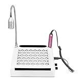 4-in-1 Nagelmaschine, 80W Elektrischer Nagelfräser, Professionelle Nagelmaschine mit Licht, Schleifkopf, Adapter, Griff, Nagelbohrer 6000K Farbtemperatur, Weiß, 23*23*7cm, für Pediküre Maniküre