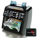 Jubula MV-550 Geldzählmaschine für gemischte Geldscheine & Falschgelddetektor | UV/MG/IR/DD / 2CIS usw. | Exakt | EUR USD GBP SEK CHF usw. | Banknotenzähler | Geldzähler (MV-550)