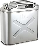 HTDRE Benzinkanister aus Edelstahl mit tragbarem Griff, automatischer Belüftungsdüse, energiesparender Benzinkanister für Autos und tragbarer Kanister aus Metall