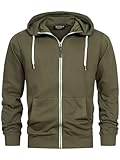 Indicode Herren INChristos Sweatjacke mit Kapuze und Reißverschluss | Hooded Jacket Kapuzenjacke für Männer Army XL
