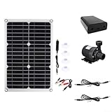 Solar 20W, 800L/H 12V Solar Springbrunnenpumpe, geräuscharme, tauchbare Solarbrunnenpumpe, für Fischteich Garten Wasserfall Hydrokultur DIY Wasserspiele (B)