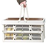 Camping-Aufbewahrungsbehälter, faltbarer Picknickkorb, Campingbox mit Griffen, Mehrzweckkisten mit Deckel, stapelbarer Korb für Auto, Zuhause, Camping, Angeln, Outdoor