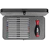 Wiha Professionelles Schraubendreher Set mit verstellbaren Wechselklingen I inklusive Box I 12-teilig I Chrom-Vanadium-Molybdän Stahl Werkzeug I SoftFinish Griff I Rolltasche (00623)