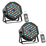 Rtktoup 2PCS 36 LED Parlicht, RGB Par Strahler Led Par Scheinwerfer Discolicht mit Fernbedienung, Partylicht mit Klangaktivierter Steuerung, für Bar Hochzeiten Geburtstagsfeiern Halloween Weihnachten