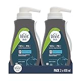 Veet Men Haarentfernungscreme für den Rücken, Arme und Beine, für empfindliche Haut, Grau, 400 ml (2 Stück)
