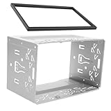 Operitacx 1 Satz Einbausatz Auto Stereo Retrofit Rahmen Universal DIN Auto Stereo Rahmen Auto Stereo Montagezubehör montieren Auto-Stereoradio Montagerahmen auto dvd-player Plastik Silver