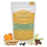 TeaNOURISH Kurkuma Ashwagandha Latte | Goldenes Milchpulver | Authentisches indisches Heilmittel | Unterstützt die Immunität und verbessert die allgemeine Gesundheit | 100% NATÜRLICH – 100 g