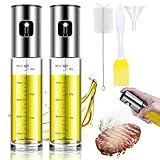 BETA NOBLE〖Verstärkte〗Ölsprüher zum Kochen, Öl Sprühflasche, Ölspray zum Kochen, Olivenölsprüher für Salat, Grillen, Backen in der Küche (2 Stück)
