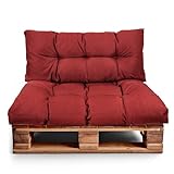 Best Wool Palettenkissen Set Wetterfest – Sitzkissen für Europaletten – Palettenpolster, Gefüllt mit Granuliertem Poulirette-Schaum – Inkl. Sitzkissen 120x80 +Rückenlehne 120x40