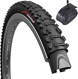 Fincci Hybrid MTB Mountain Bike Bicycle Tyres 50-559 Tyres 26 x 1.95 & Schrader Inner Tube