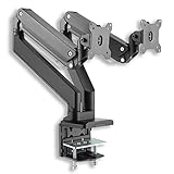 Xantron® PRO-GS100D Monitor Arm 2 Monitore 13-35 Zoll/Monitor Tischhalterung 2 Monitore VESA 75x75 & 100x100 / Bildschirmhalterung für Flache & Curved Monitore - inkl. Montagematerial