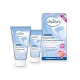 Depilan Gesichts Enthaarungscreme Sensitive- Entfernt Gesichtshärchen sanft & zuverlässig, Für Oberlippe, Kinn, Wange & Nasenwurzel- 1 Packung á 50ml + 30ml Pflegecreme + Schwamm