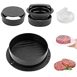 VFANDV Burgerpresse, Professionelle Hamburgerpresse 3 in 1 Set Burger Patty Presse mit 100 Blatt Burger Papier Burger Pattie Press mit Griff aus ABS für Burger Grill Patties Frikadellen Leckere