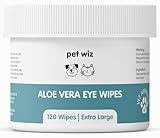 pet wiz Aloe Vera Augenwischtücher für die Reinigung von Hunden und Katzen, Größe XL, 1 Dose