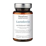 NatuGena Lactoferrin Bioferrin, Eisen (Glycinat & Fumarat) & Vitamin C, Milchprotein, 30 Kapseln (30 Tage Packung)