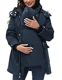 Maacie Umstands Baumwolljacke Jacke Stehkragen Wasserdichte Baumwolljacke 2025 Winter Coat Marineblau M