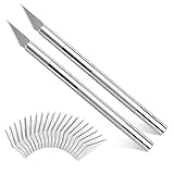 Magrimaxio 2 Stück Schnitzmesser Set, Bastelmesser mit 20 Ersatzklingen und Schutzkappe, Cuttermesser, Hobbymesser, Carving Craft Messer für DIY Art Work, Cutting Schneiden von Fondant