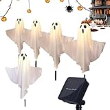 Huayeex Solar Wegeleuchten Außen, Halloween Solarwegbeleuchtung, 5 Stücke Wasserdichte LED Nachtdekoration, Für Gartenweg Vorgarten Terrasse