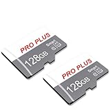 2 Pack Speicherkarte 128GB with Adapter, High Speed Memory Card, UHS-I C10 A1 Memory TF Card for Tablet/Mobile Phone/Camera/Car Audio/Game Console (TF183 White Gray 128GB)