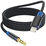 Deuomerk Aux Kabel Auto 1.2M für i Phone, [MFi Zertifiziert] 3,5 mm Aux Auf Light-ning Kabel HiFi Audio Cable Kompatibel mit i phone 14/13/12/11/X/8/7 für Auto/Kopfhörer/Lautsprecher, Schwarz