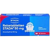 Reisetabletten STADA 50 mg, zur Vorbeugung und Behandlung von Reisekrankheit, Schwindel, Übelkeit und Erbrechen, 10 Stk