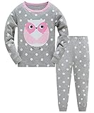 TEDD Mädchen Schlafanzug Baumwolle Süß Einhorn Langarm Zweiteiliger Schlafanzüge Set Kinder Nachtwäsche Winter Weihnachten Pyjama Größe 11-12 Jahre