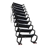 DUddTTW teleskopleiter Dachbodenleiter, herunterziehbare Klappleiter aus Kohlenstoffstahl, rutschfeste Stufen, Dachbodenleiter, 300 kg/661 lb, an der Wand montierte Teleskopleiter rutschfest