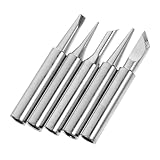 SOESFOUFU 5 Stück Teiliges Lötkolbenspitzen Kupfer Hohe Wärmeleitfähigkeit Vielseitig Einsetzbar für Leiterplattenlöten Einfache Installation Geeignet für Profi Hobbyanwender