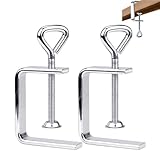 C Zwingen Schraubklemme, 2 Stück C Klemme Edelstahl, 2 Stück Heberinge C Klemme, C Zwinge für Holzarbeiten, Justierbare Breite Workbench Clamp, Silber Schraubzwingen Klein, für Holzarbeiten Klemmen
