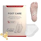 Fussmaske Socken, 6 Paar Fußmaske, Hornhaut Socken, Feuchtigkeitsspendende Maske, Fusspflege Foot Mask für Männer Frauen, Repariert Raue Fersen, Fußpflege für Trockene Rissige Füße