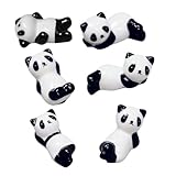 HOLIDYOYO 6 Stück Panda Essstäbchenablage Essstäbchenhalter Abtropfgestell für Essstäbchen keramikgeschirr essstäbchen ablage kreative Essstäbchenständer Essstäbchen-Kissen Gabelhalter Black