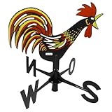 Wetterhahn für Garten Balkon Wetterfahne Windrichtungsanzeiger Windspiel Windfahne 44 x 42 cm Geräuschlos