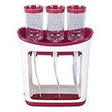 Generic Quetschstation, Leicht zu Verstauende Baby-Fruchtsaftpresse mit Aufbewahrungsbeuteln aus Kunststoff