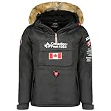 Canadian Peak Bonopeak_Men - Men's Comfortable Autumn Winter Warm Parka - Waterproof Coat Outdoor Fur Hooded Jacket - Winter Windbreaker Jacket Man (Black XL)