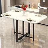 Ultradünner mobiler klappbarer Esstisch Ausziehbarer Drop Leaf Tisch mit Metallrahmen Multifunktionaler Erweiterbarer Tisch für Arbeit Studium & Esszimmer - Platzsparendes Design