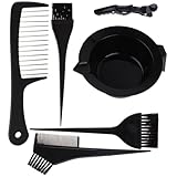 BAZEITFLOW 8 Stück Teiliges Haarfärbeset mit Schwarzer Haarfärbeschale Mixer und Haarclips Professionelles Friseurzubehör für Müheloses DIY Strähnen Färben und Haarfärben Zuhause oder