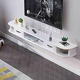 Generisch An der Wand montierter TV-Schrank, schwebender Entertainment-Center-TV-Schrank mit Schubladen, moderner Media-TV-Konsolentisch aus Holz mit offenem Stauraum, Fernsehständer für Ho