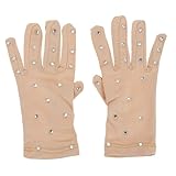 Warmhm Eiskunstlauf Handschuhe mit Rutschfester Beschichtung Strasssteine Verziert Atmungsaktiv und Langlebig für Mädchen Performance und Show Eislauf