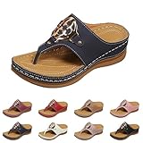 Orthopädische Keilsandalen für Damen, Sommer, Plateau-Flip-Flops, Zehen-Hausschuhe, Clip-Zehenschuhe, bequeme Fußgewölbeunterstützung, Slides, Ferse, offener Zehenbereich, Slipper, Outdoor, Walking