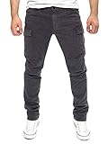 Yazubi Jayden - Graue Cargo Chino Jogger - Cargo Jeans Hosen Für Männer - Herren Arbeitshose, Grau (Nine Iron 193908), W33/L32
